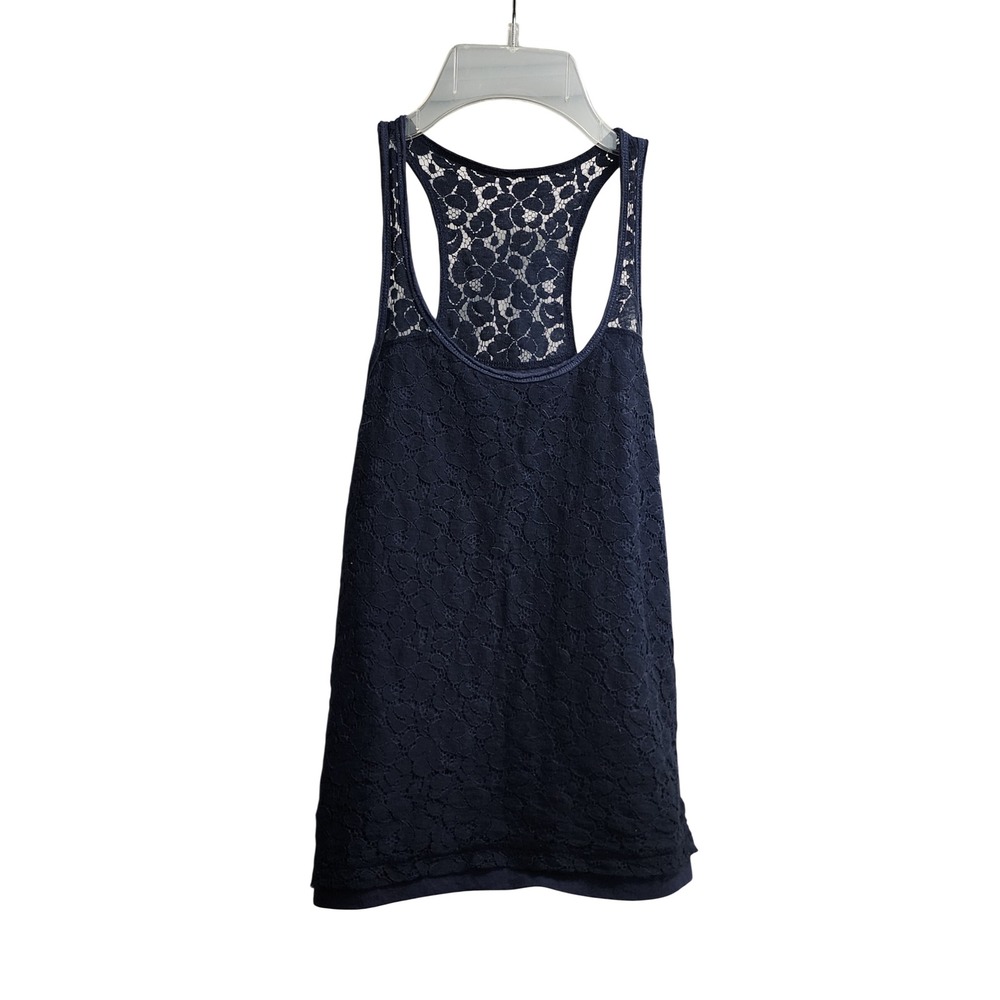 Abercrombie Kids Navy Lace Racerback Tank Top Girls Size M